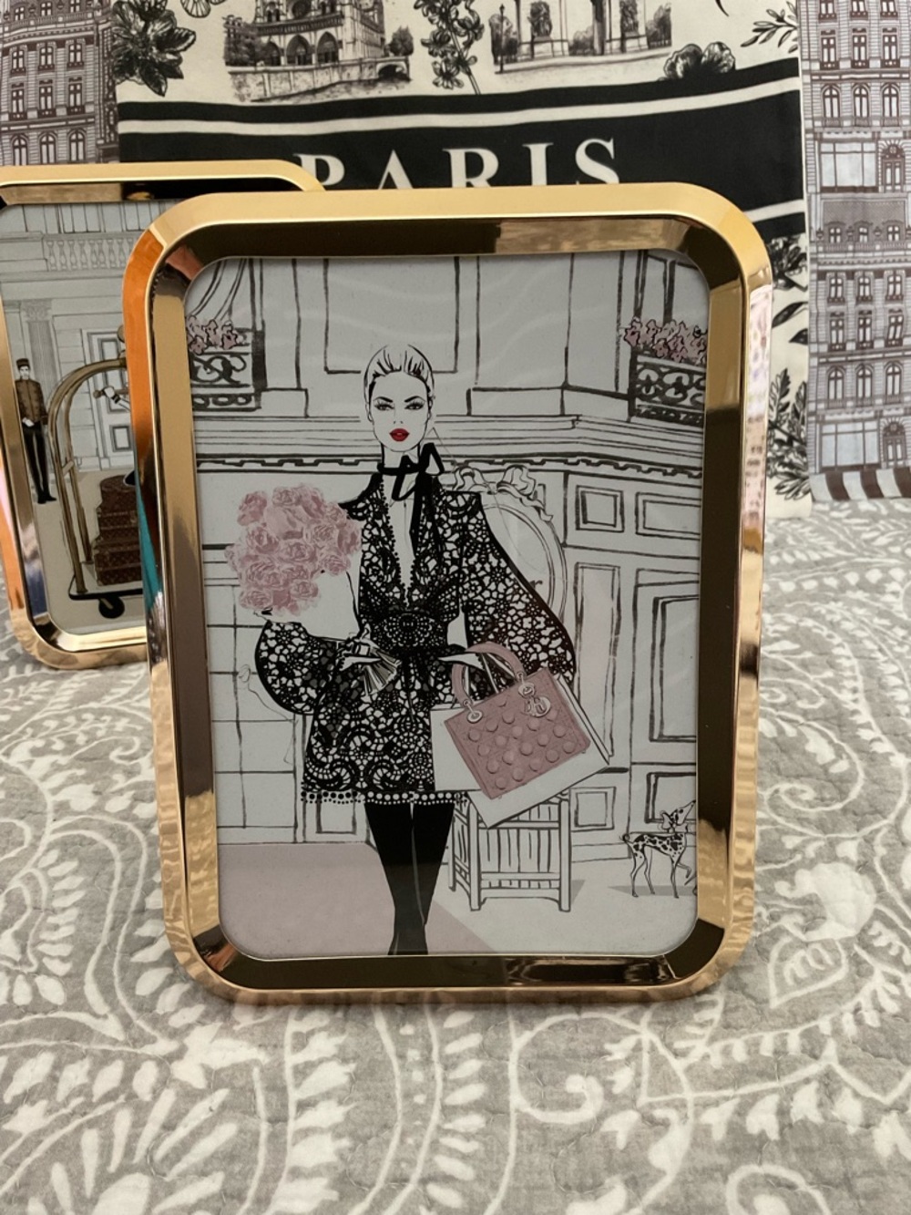 Megan Hess Dior Image in Papyrus Frame